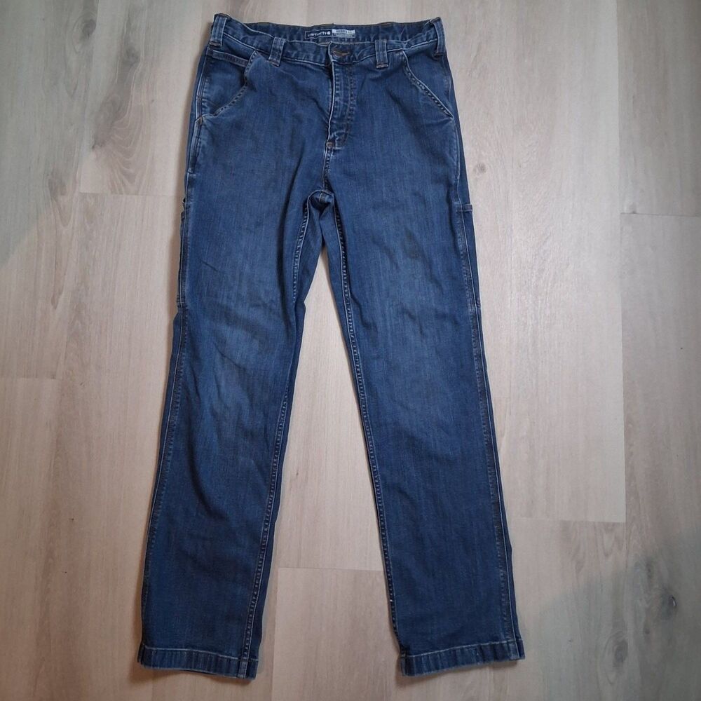 Carhartt Relaxed Fit Carpenter Work Jeans Mens 32x32 Medium Wash Blue Denim